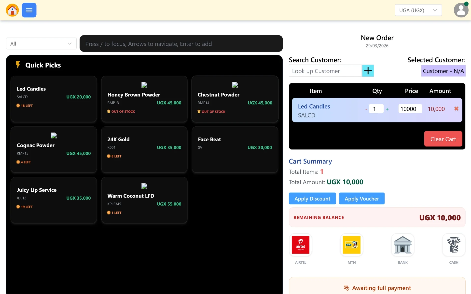 TselevPOS desktop dashboard showing sales summaries, inventory visibility, and performance reporting